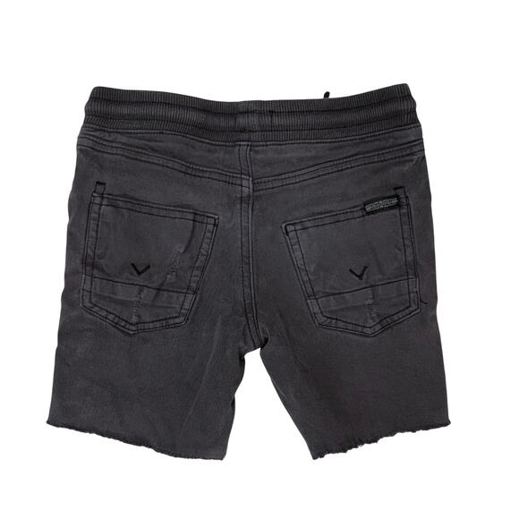 Hudson Drawstring Skater Stretch Black Shorts 2T Toddler Raw Hem Boys Punk Goth - Picture 2 of 6